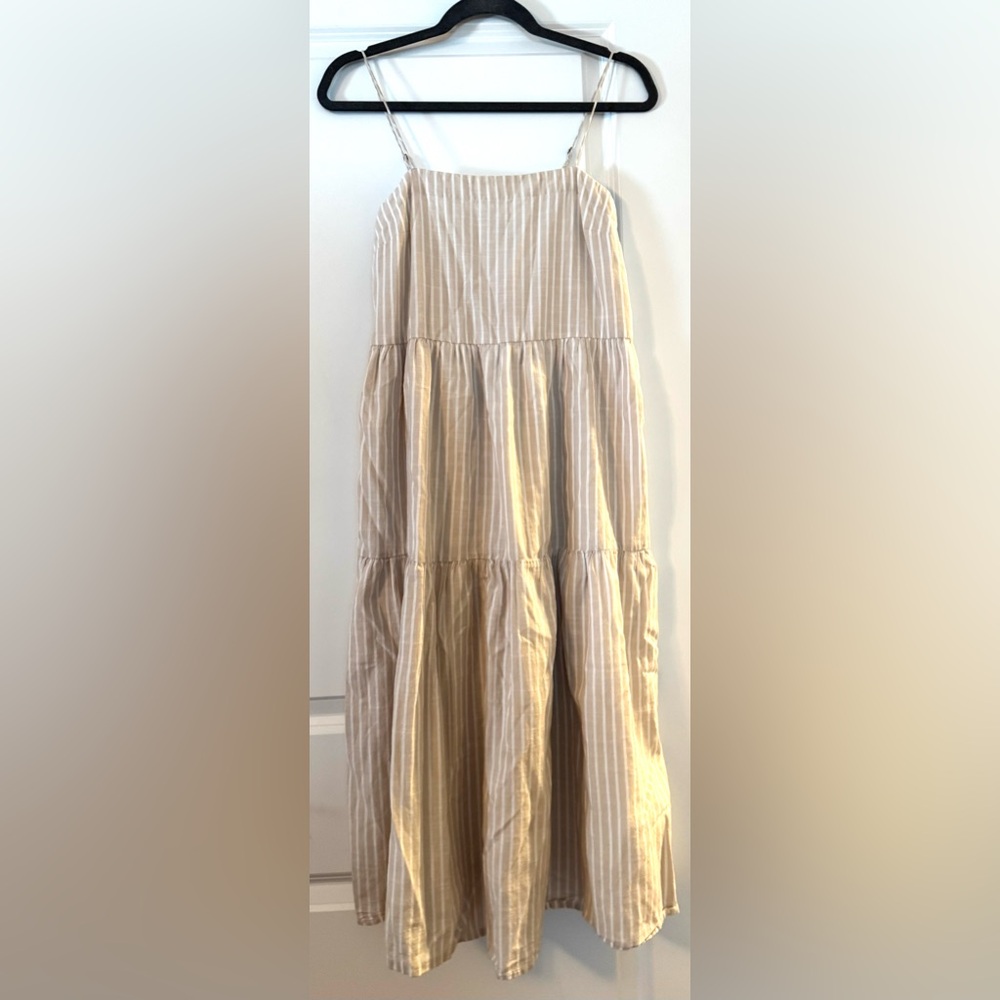 Abercrombie & Fitch Beige Striped Dress